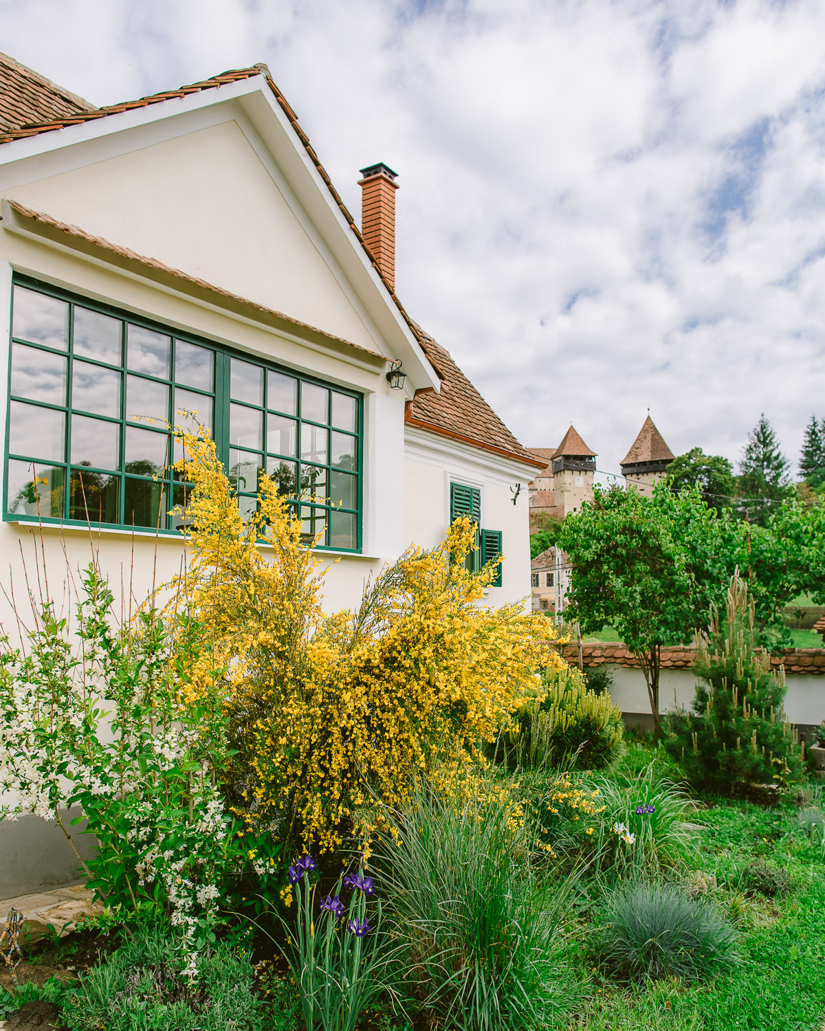 Garden and restored Saxon house at Alma Calma