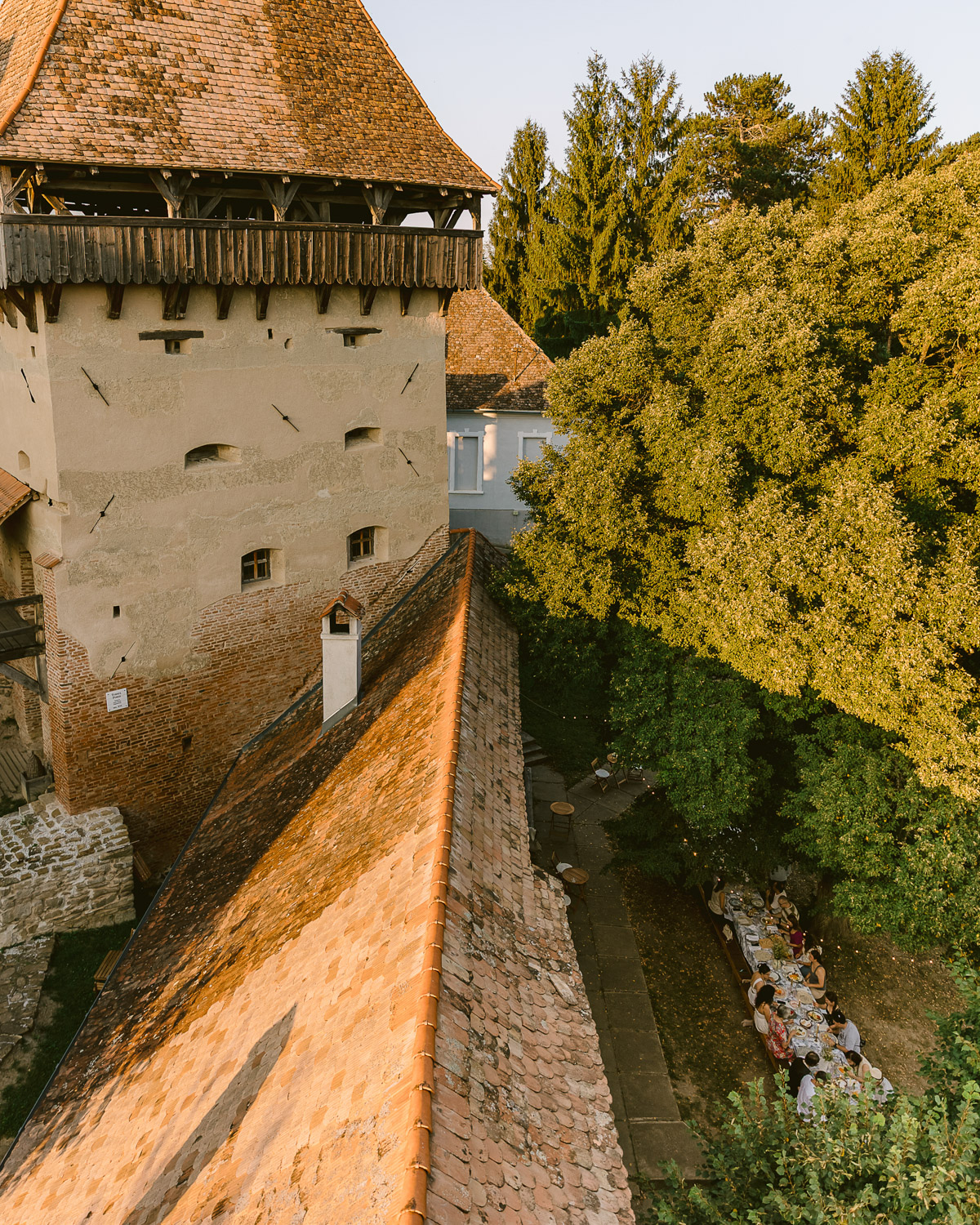 Fortified church tower in Alma Vii, Transylvania