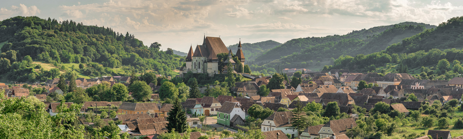 Panoramic view of the Transylvanian countryside