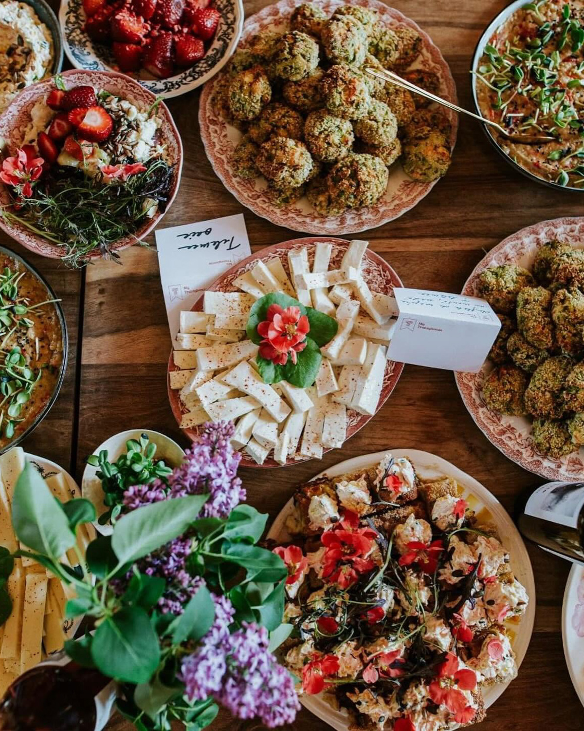 Table filled with traditional Transylvanian dishes