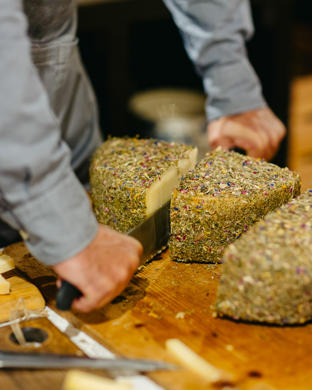 Artisan cheese being prepared in Transylvania