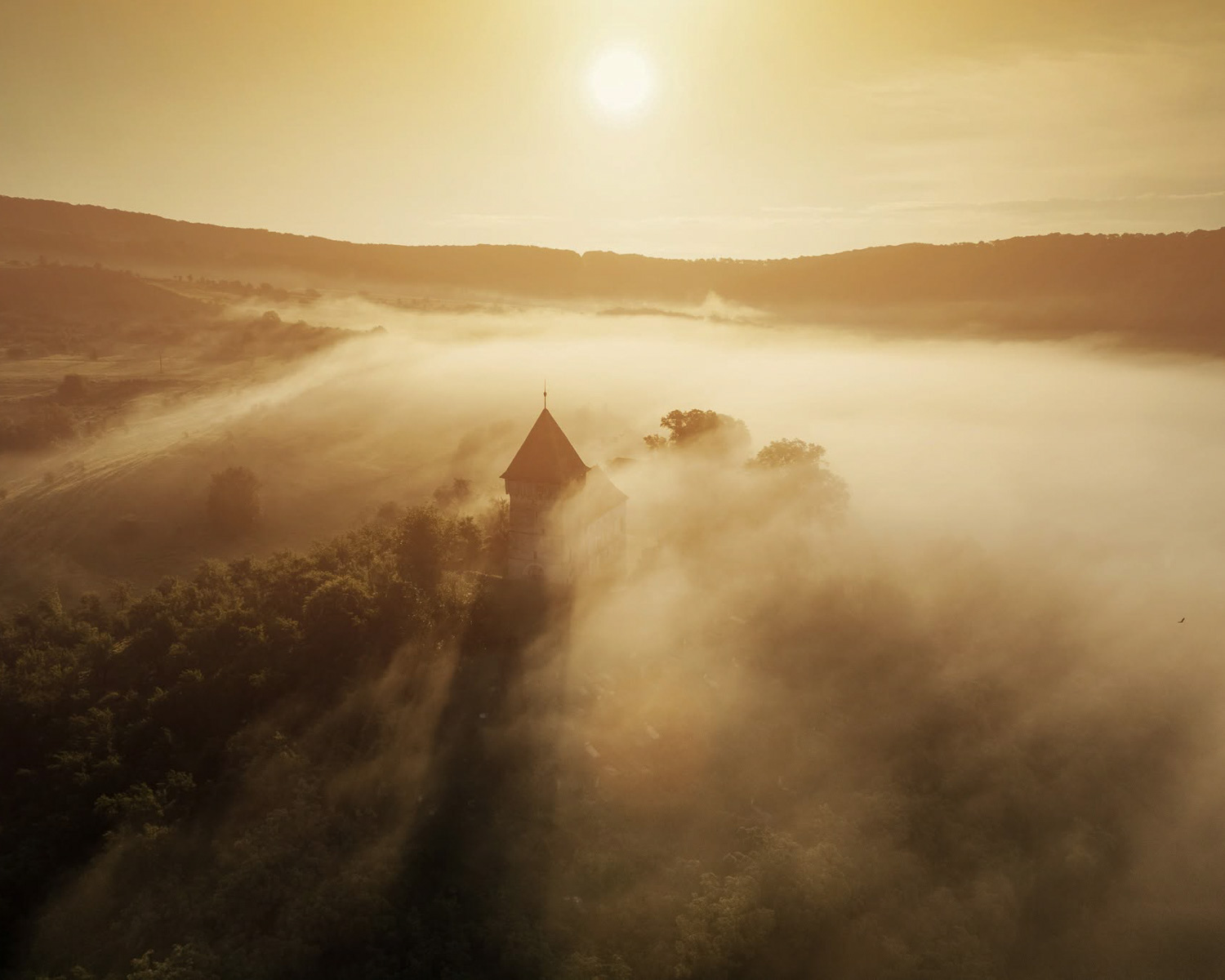 Sunrise over the Transylvanian countryside